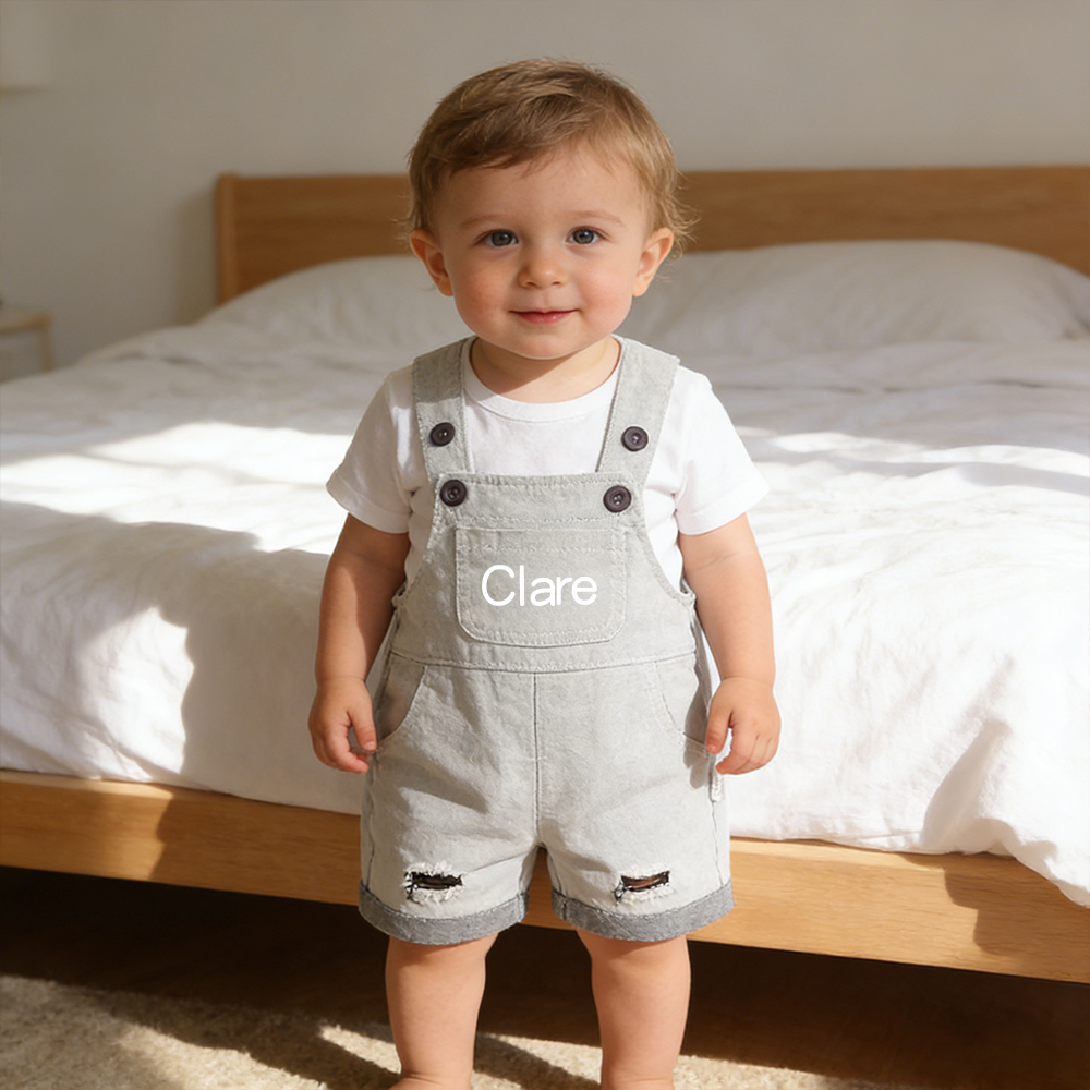 Personalized Kids Color Denim Overalls| Pants53