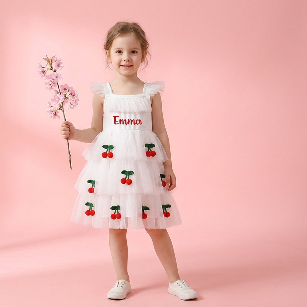 Personalized Girl Cherry Summer Tutu Dress| Dress102