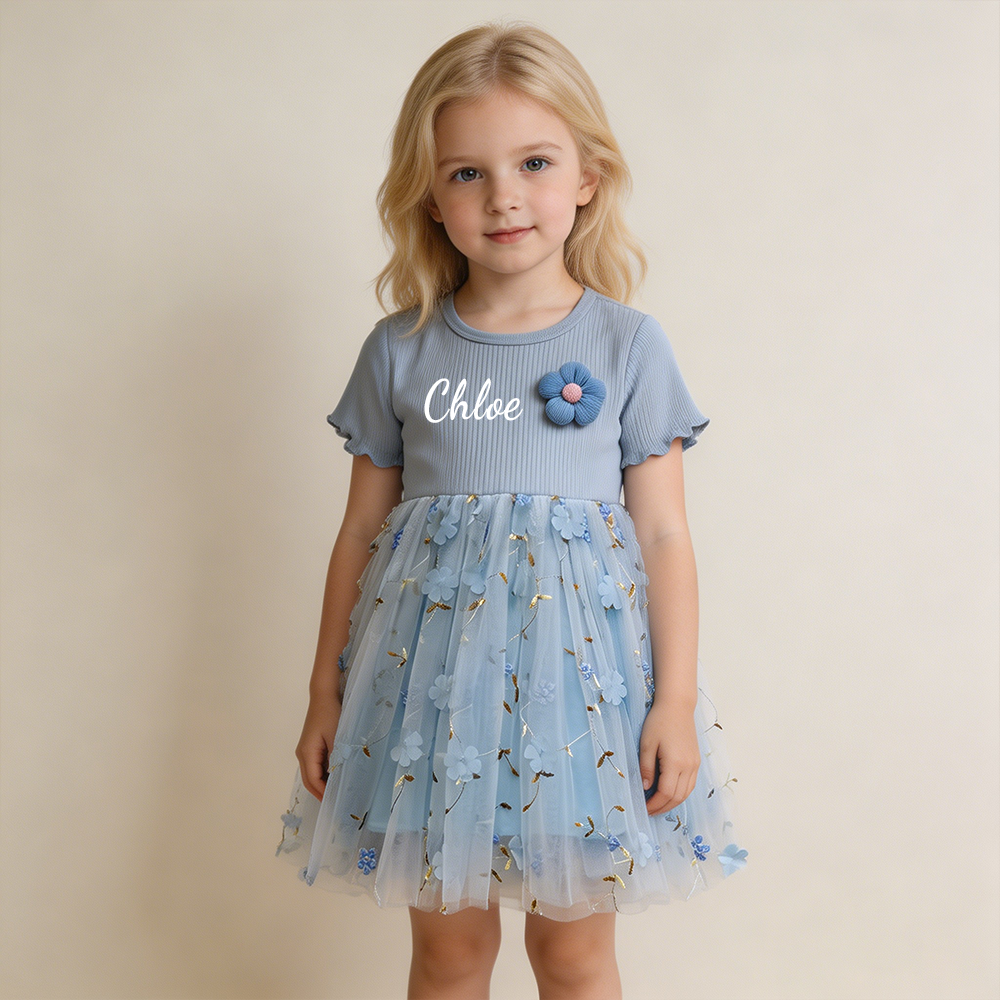 Personalized Girl Floral Summer Dress| Dress105