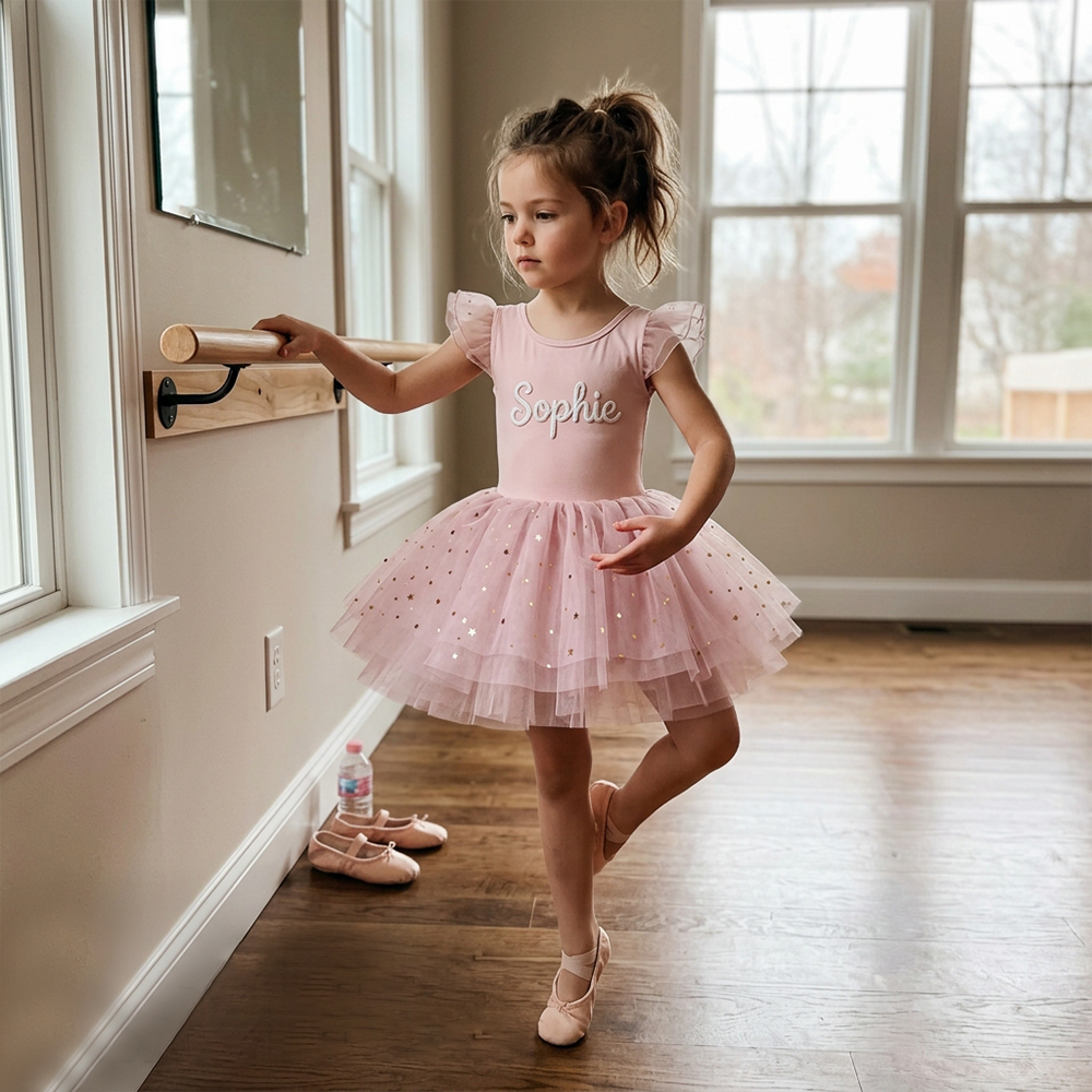 Personalized Hand Embroidered Girl Ballet Dance Tutu Dress| Dress106