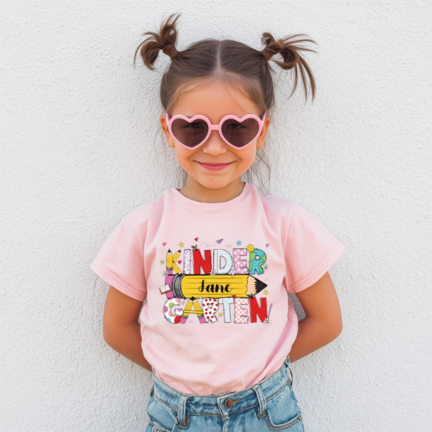 Personalized Girls Back To School Name T-Shirt| Cloth1488