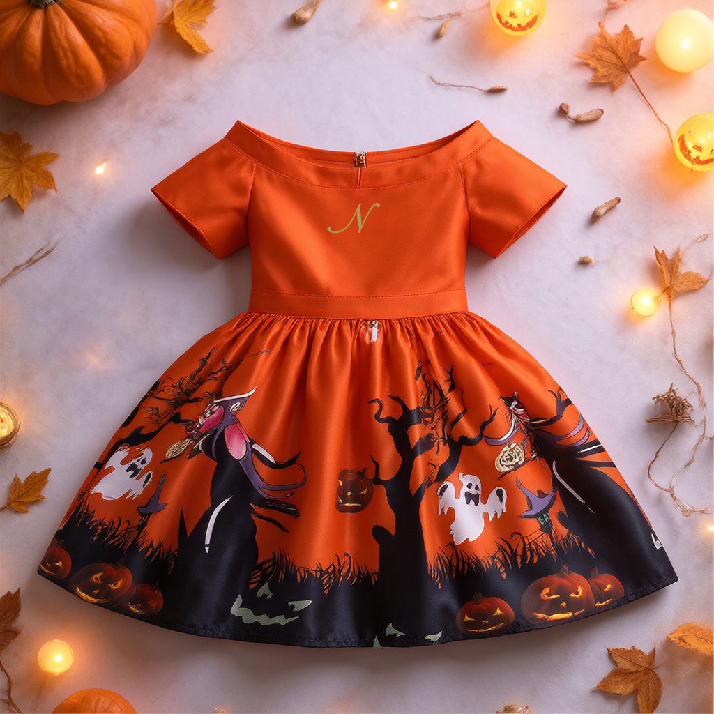 Personalized Girl Halloween Witch Costume Party Dress| YESHalloween16