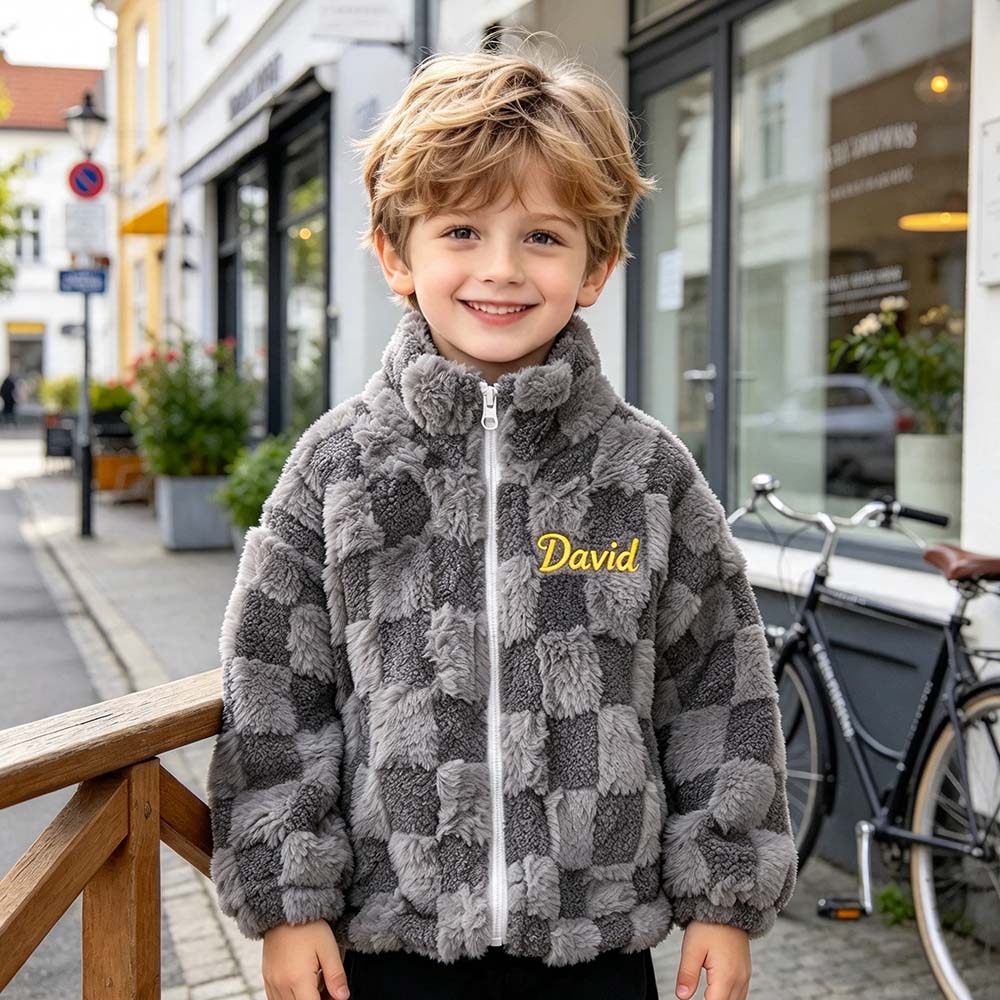 Personalized Embroidered Kids Fleece-Lined & Thickened Winter Jacket | Cloth295