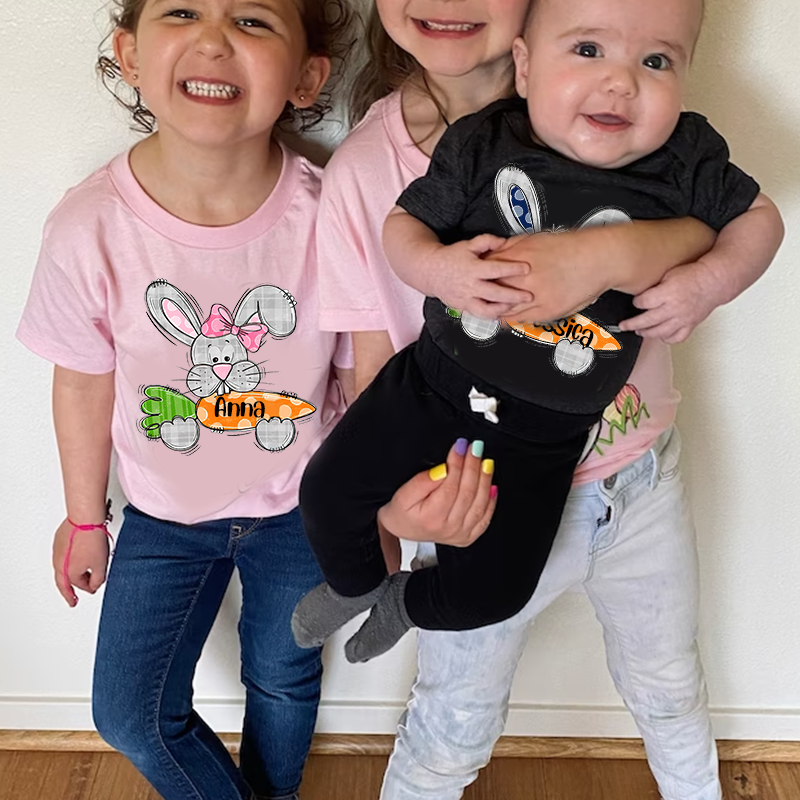 Personalized Kids Bunny Summer T-Shirt| Cloth134