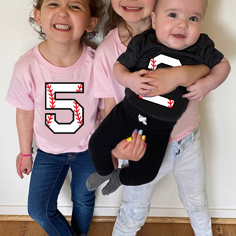 Personalized Kids Baseball Numbers T-Shirts| Cloth149