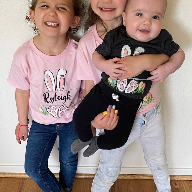 Personalized Kids Bunny Summer T-Shirt| Cloth133