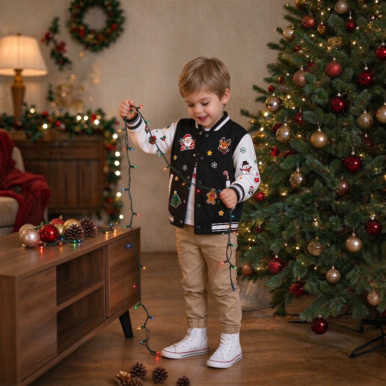 Personalized Christmas Varsity Jacket for Kids | YESMC39