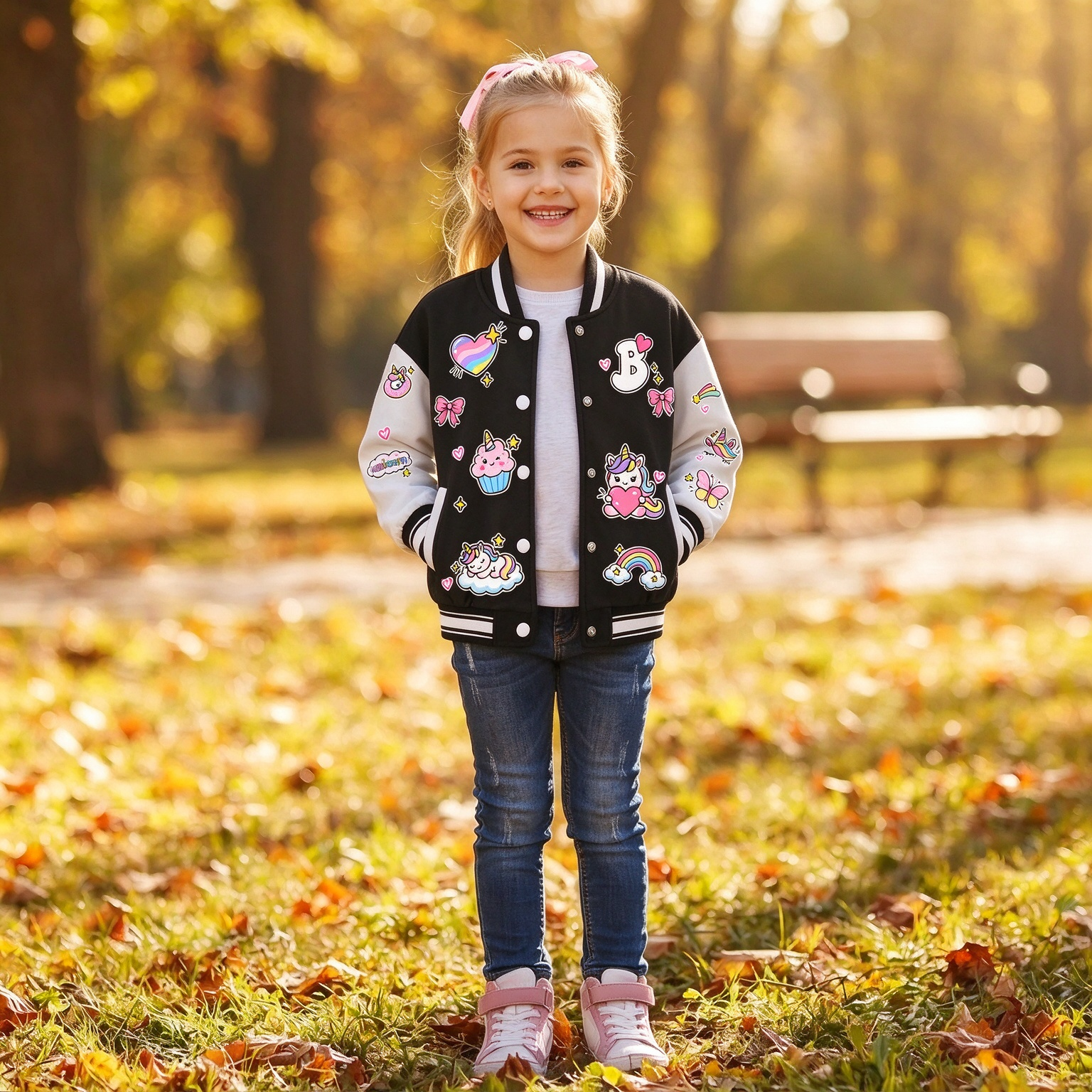 Personalized Kids Unicorn Varsity Jacket | Cloth290