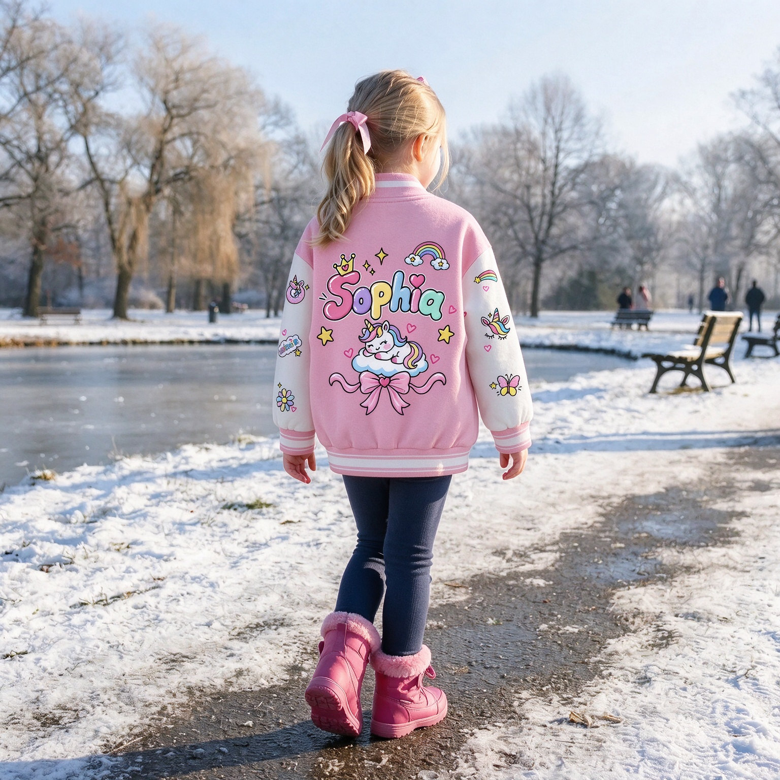 Personalized Kids Unicorn Varsity Jacket | Cloth290