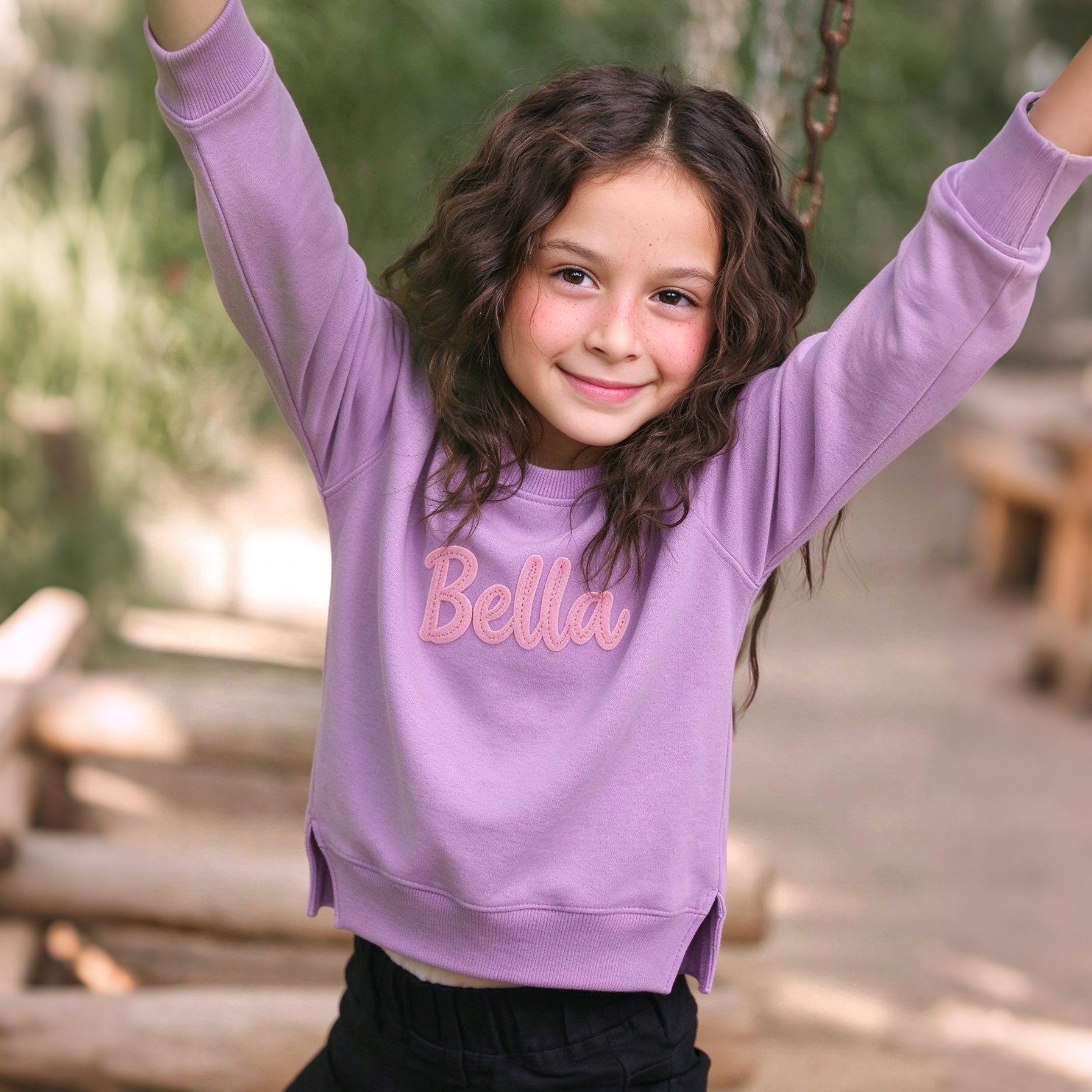 Personalized Hand-Embroidered Kid Cozy Soft Crewneck Sweatshirt | Cloth293