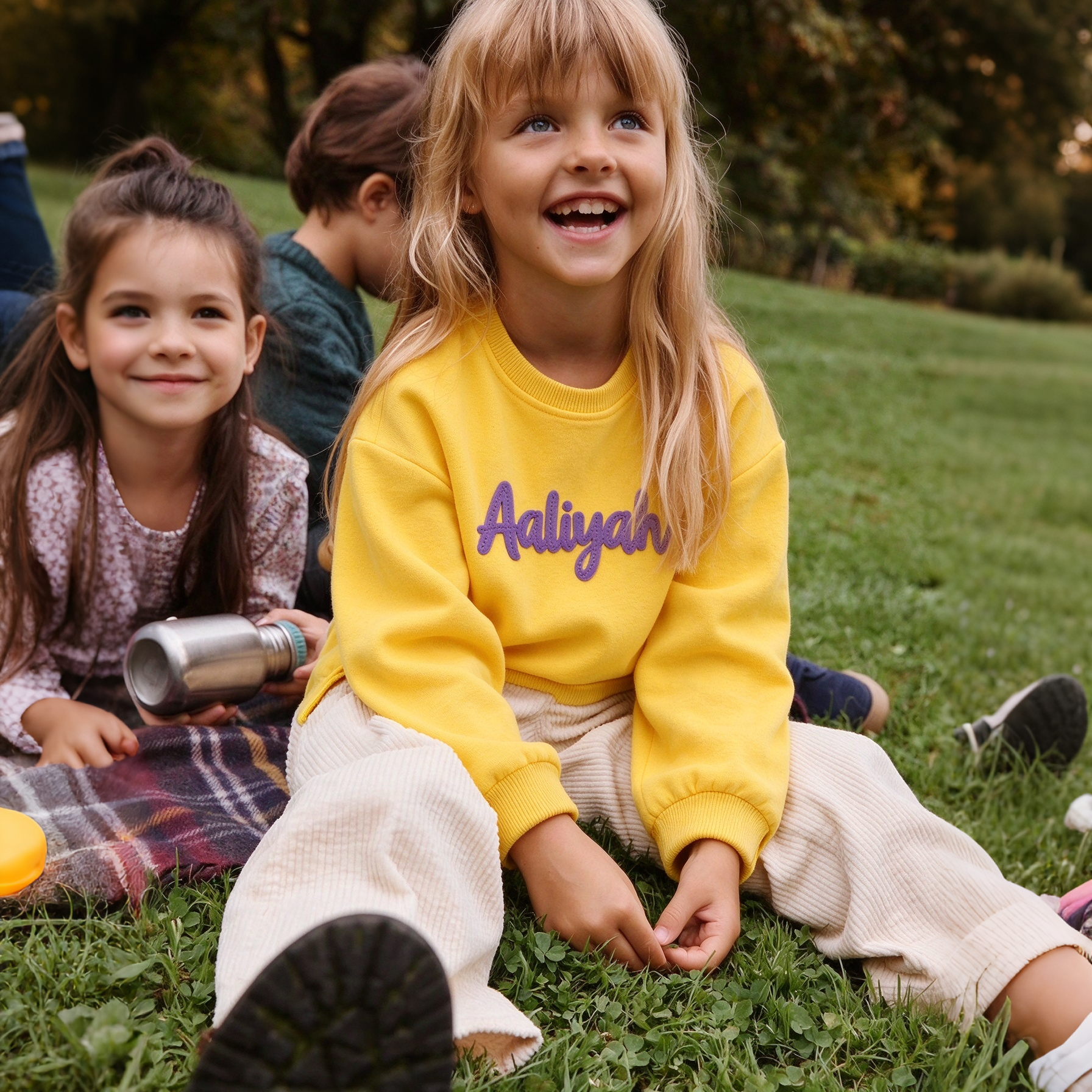 Personalized Hand-Embroidered Kid Cozy Soft Crewneck Sweatshirt | Cloth293
