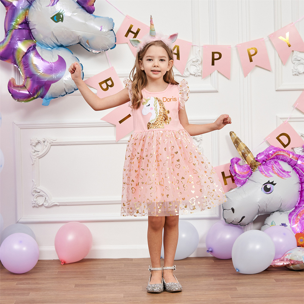 Personalized Girl Magical Unicorn Birthday Dress| Dress06