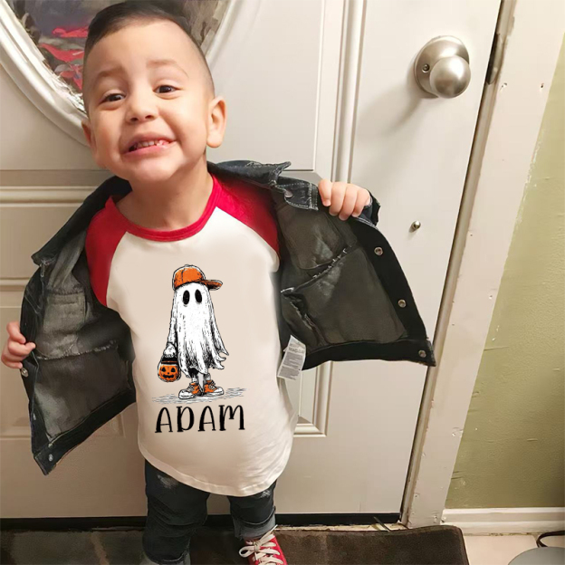 Personalized Kids Halloween Ghost Pumpkin Long Sleeves Shirt| Cloth12448