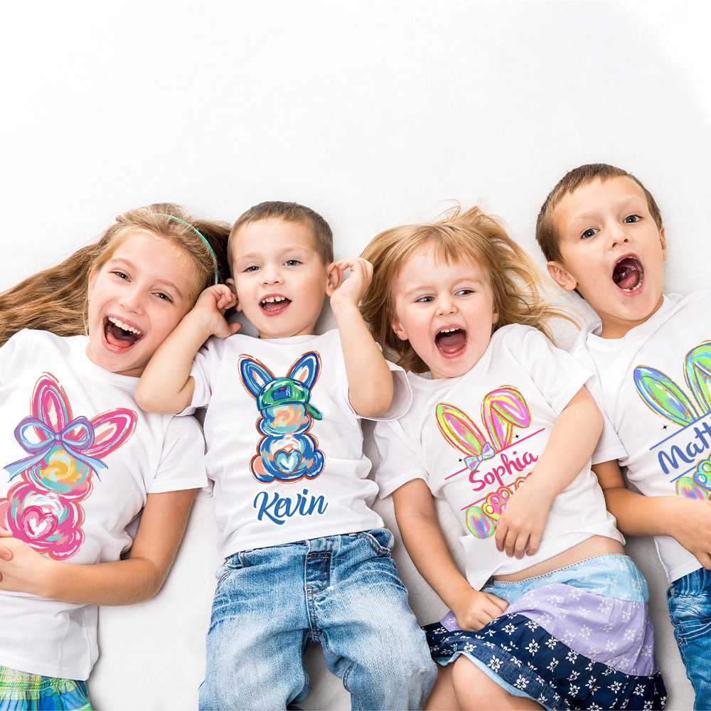 Personalized Kid Cozy Soft Easter Bunny T-Shirt | inTee13
