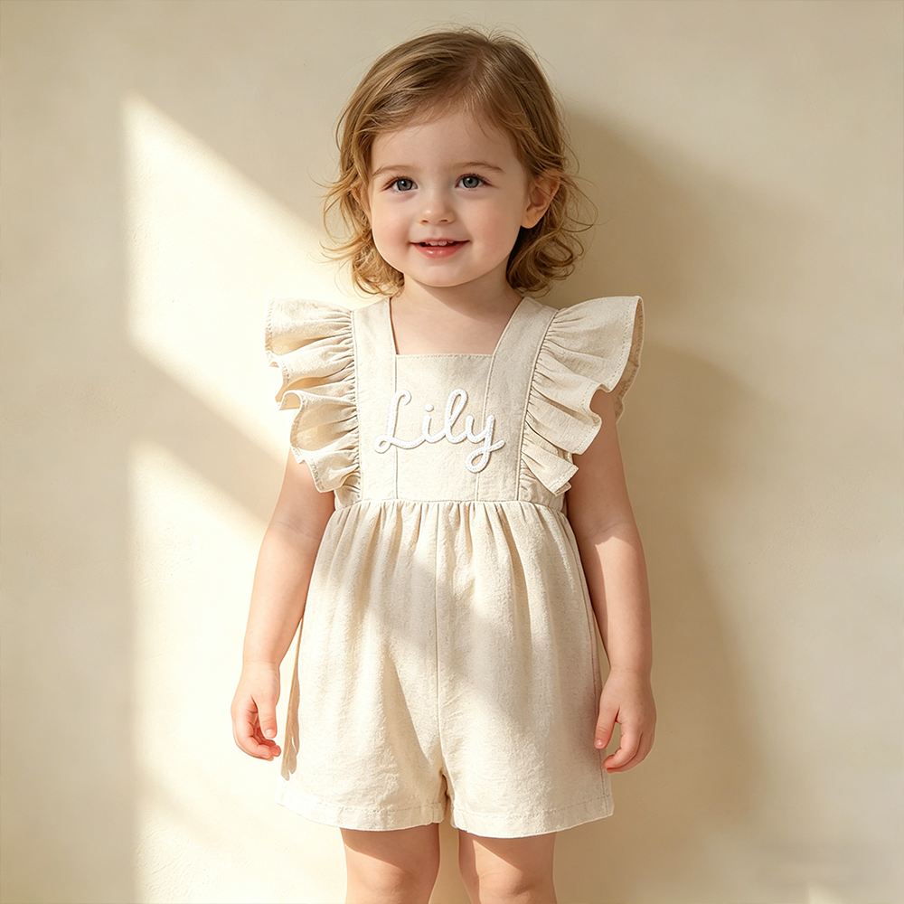 Personalized Baby Girl Hand Knitted Bubble Romper| BBcloth136