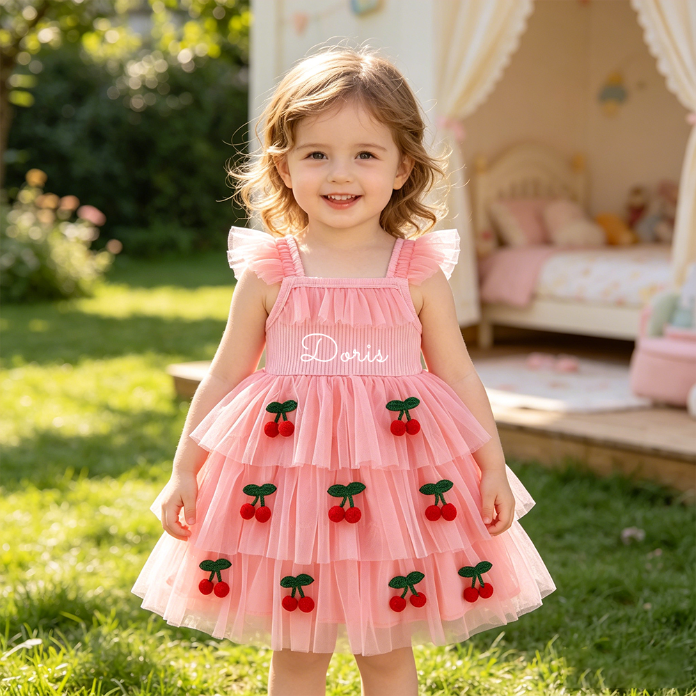 Personalized Girl Cherry Summer Tutu Dress| Dress102