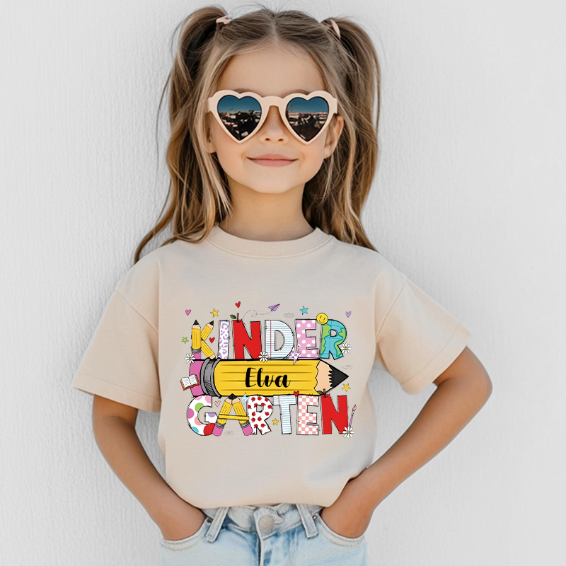Personalized Girls Back To School Name T-Shirt| Cloth1488