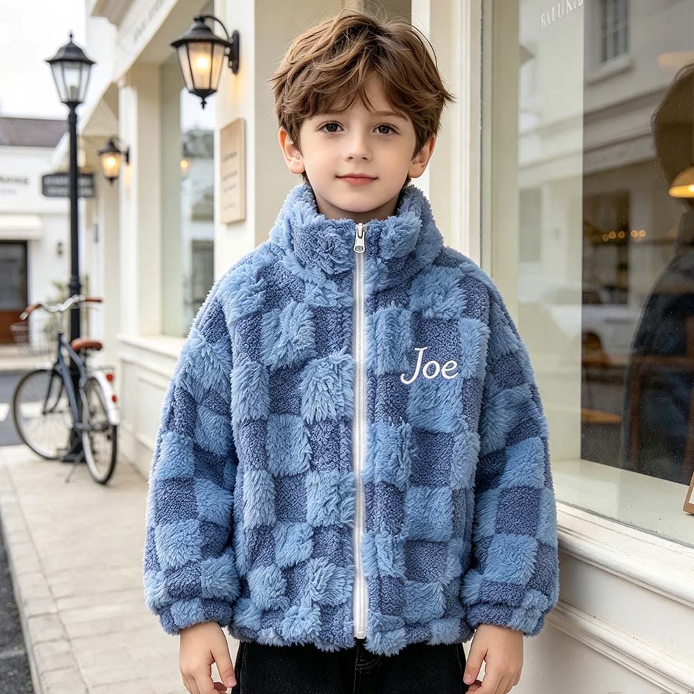 Personalized Embroidered Kids Fleece-Lined & Thickened Winter Jacket | Cloth295