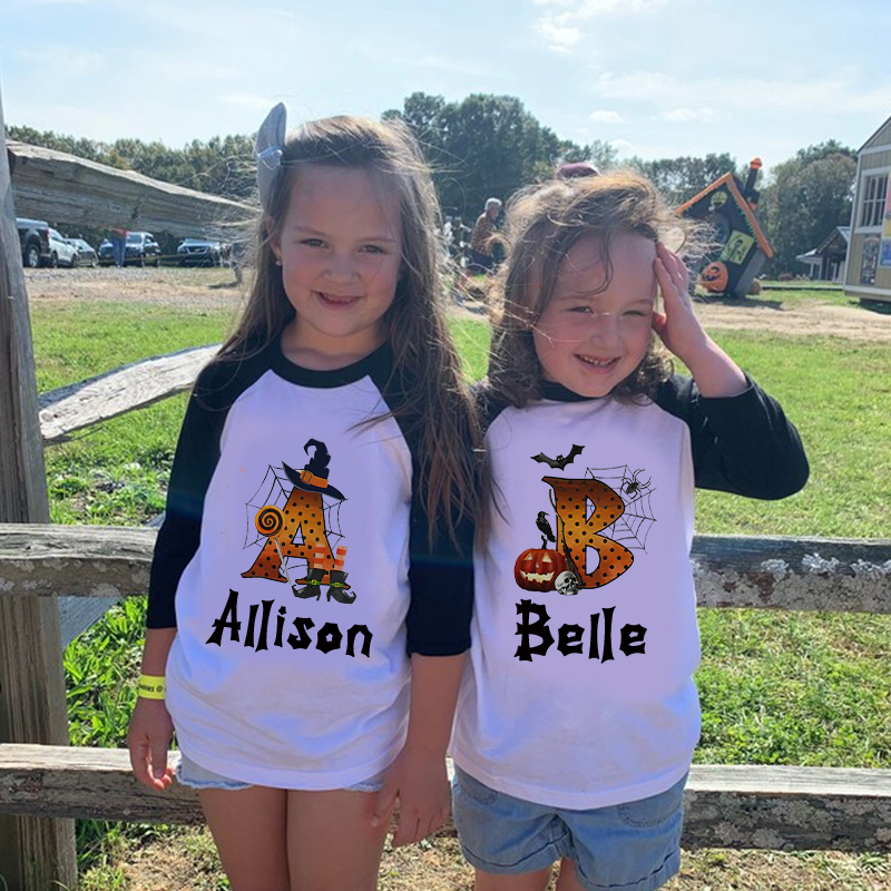 Personalized Kids Halloween Long Sleeves Shirt| Cloth12456