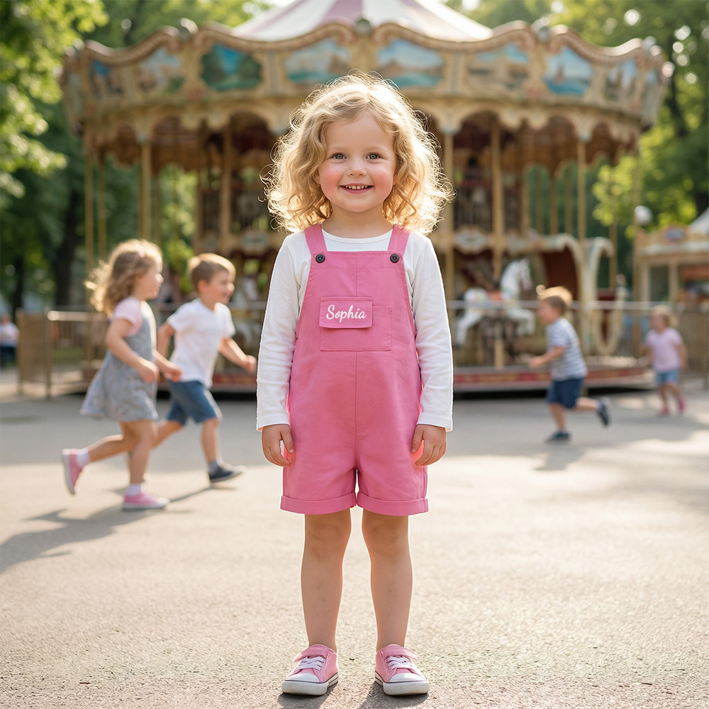 Personalized Kids Multicolor Cozy Overalls| Pants30