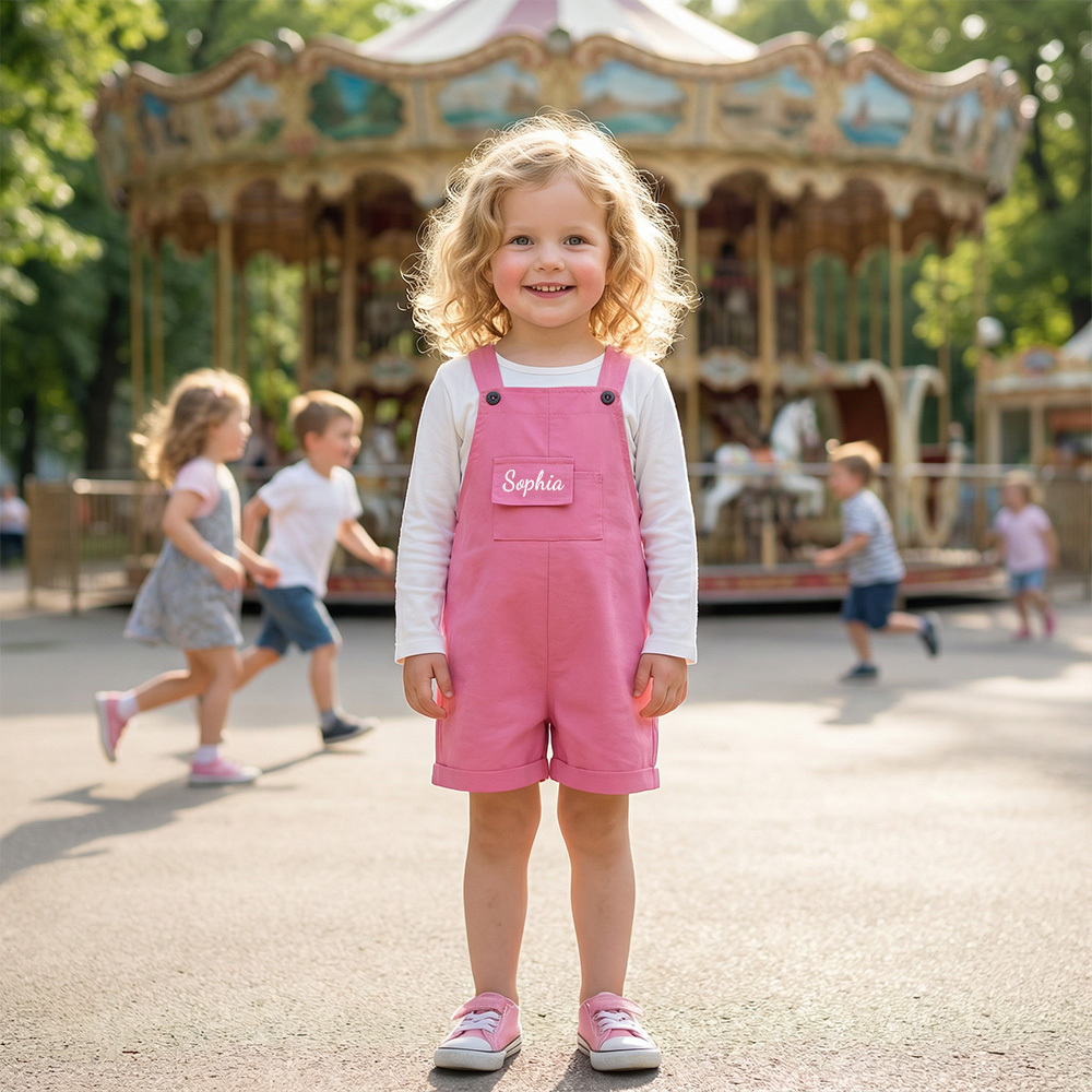 Personalized Kids Multicolor Cozy Overalls| Pants30