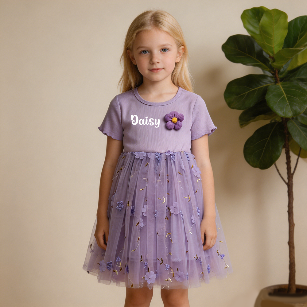 Personalized Girl Floral Summer Dress| Dress105