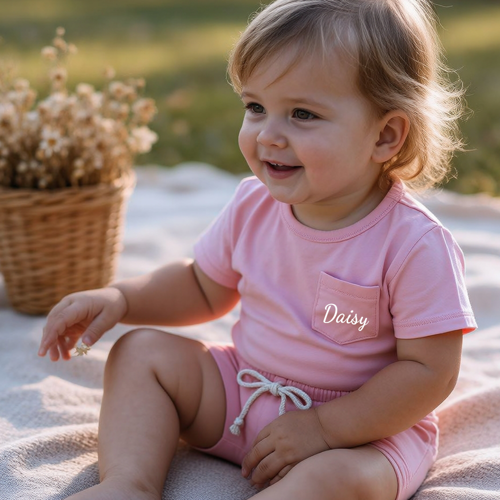 Personalized Kid Casual Top and Shorts Set| BBcloth143