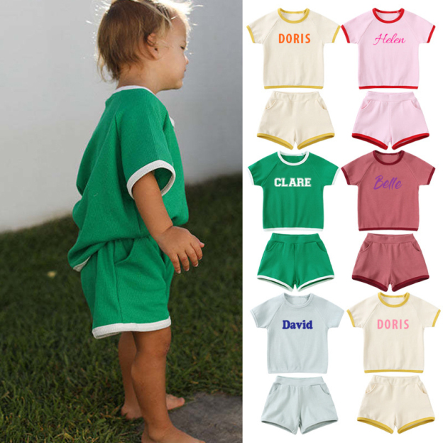 Personalized Kids Summer Name Toddler Shorts Set| Cloth219
