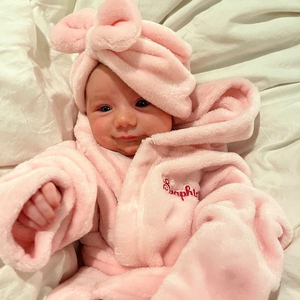 Personalized New Baby Cozy Shower Robe| BBcloth83