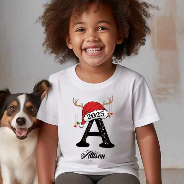 Personalized Family Christmas Monogrammed Name T-Shirt| Match0424