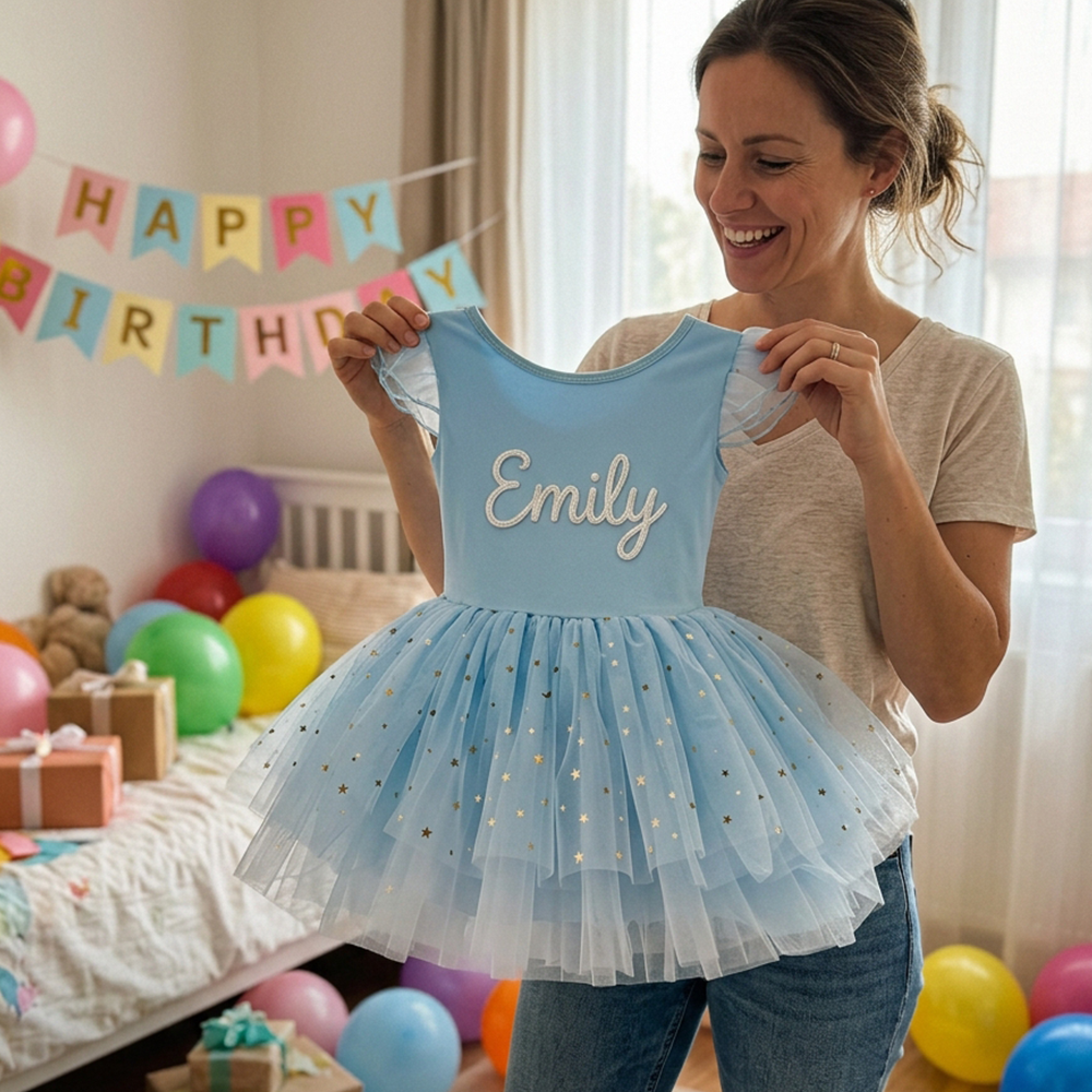 Personalized Hand Embroidered Girl Ballet Dance Tutu Dress| Dress106
