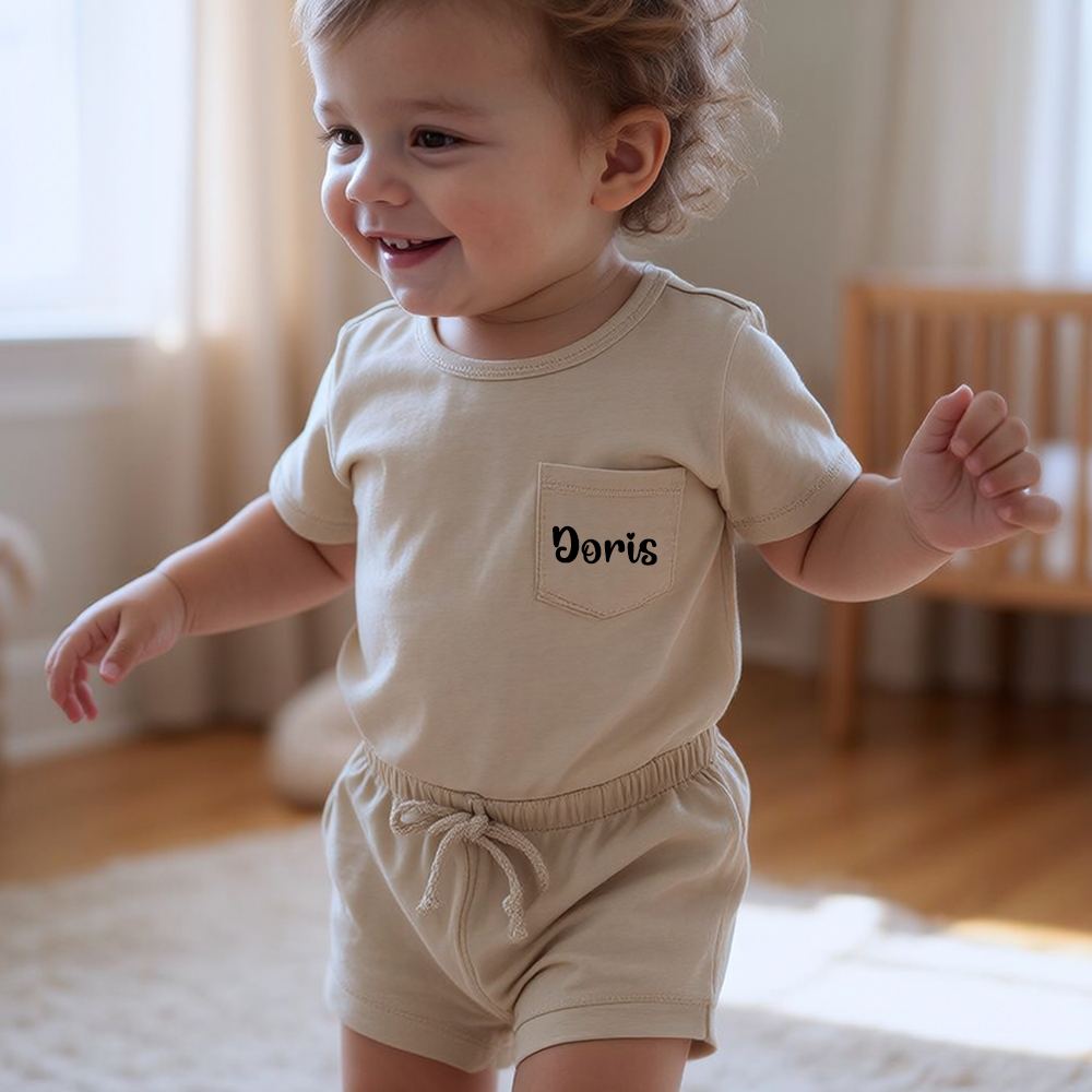 Personalized Kid Casual Top and Shorts Set| BBcloth143