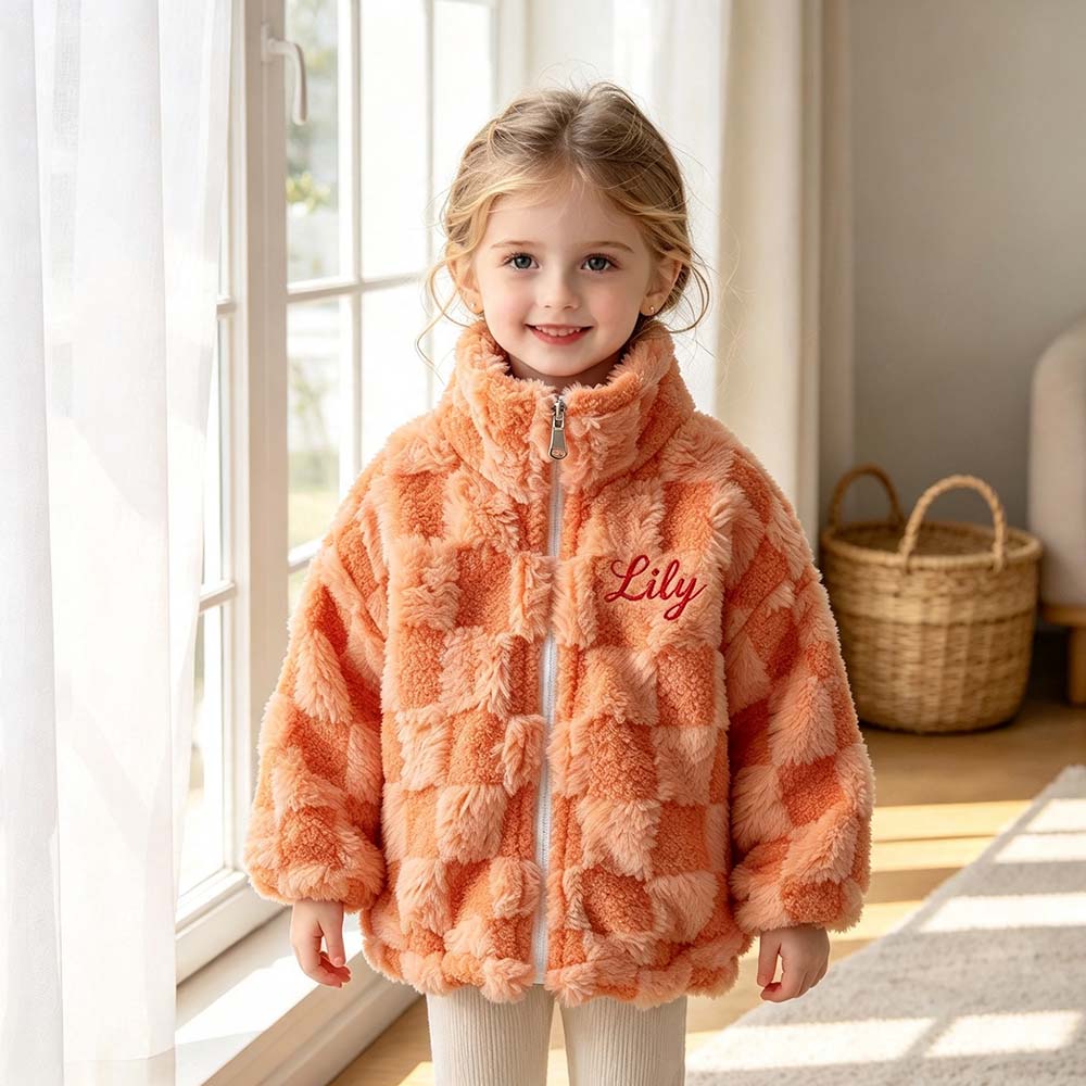Personalized Embroidered Kids Fleece-Lined & Thickened Winter Jacket | Cloth295