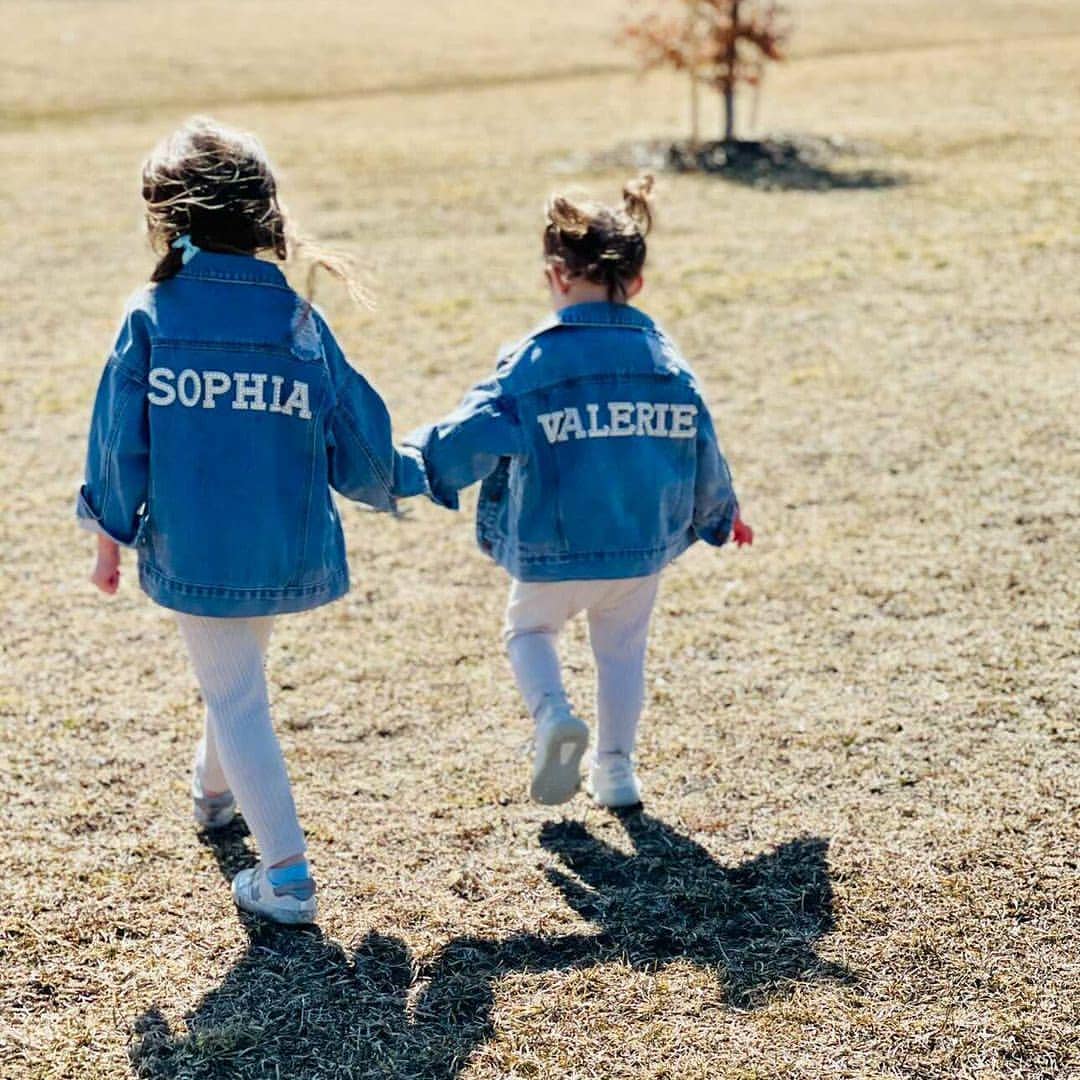 Personalized Kids Pearl Letter Denim Jacket| Cloth177