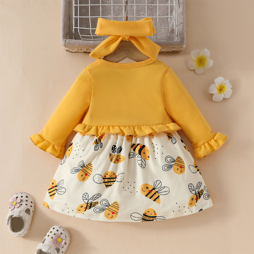 Personalized Baby GirlLittle Bee Dress With Headband| BBcloth113
