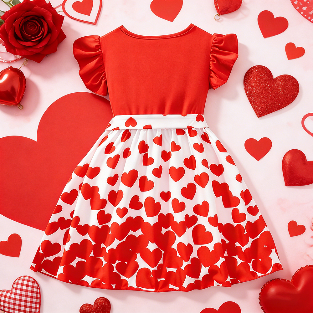Personalized Girl Valentine's Day Heart Dress| YESVa12
