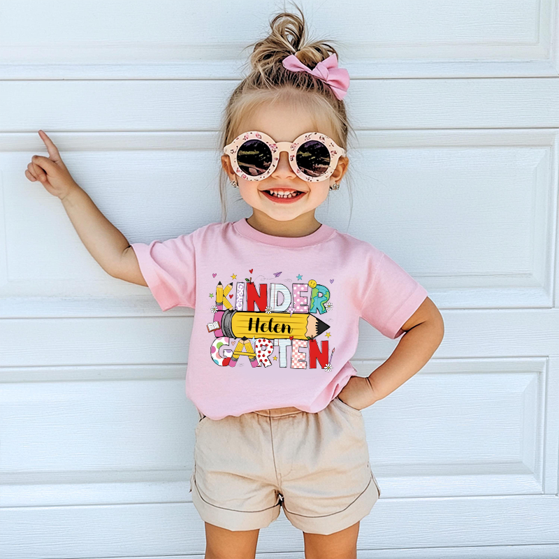 Personalized Girls Back To School Name T-Shirt| Cloth1488