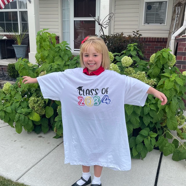 Personalized Kids Class Of 2038 Handprint Graduation Shirt| Cloth182