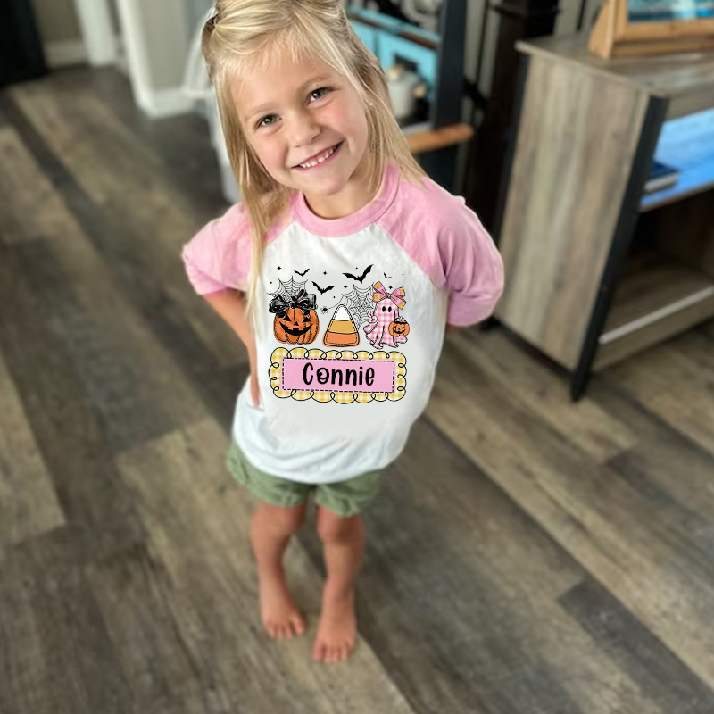 Personalized Kids Halloween  Ghost Pumpkin Long Sleeves Shirt| Cloth12451