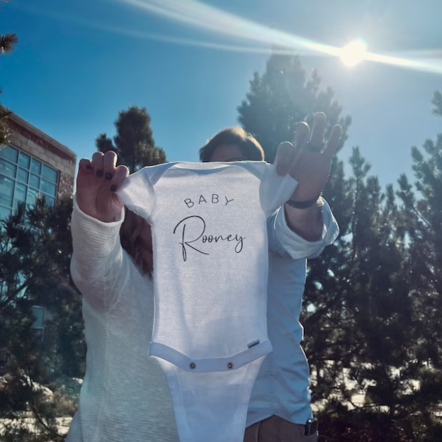 Personalized Pink Rabbit Initial Baby Onesie| BBCloth08