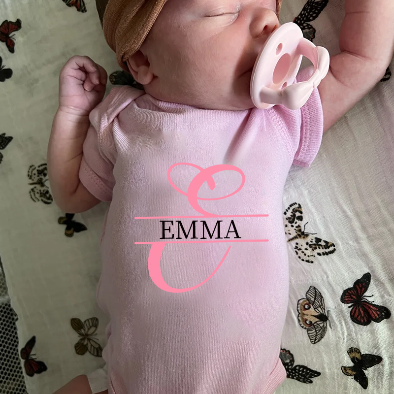 Personalized Baby Split Monogram Alphabet Onesie| BBCloth47