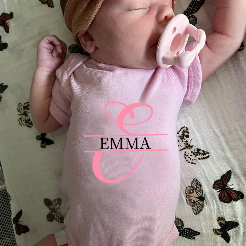 Personalized Baby Split Monogram Alphabet Onesie| BBCloth47