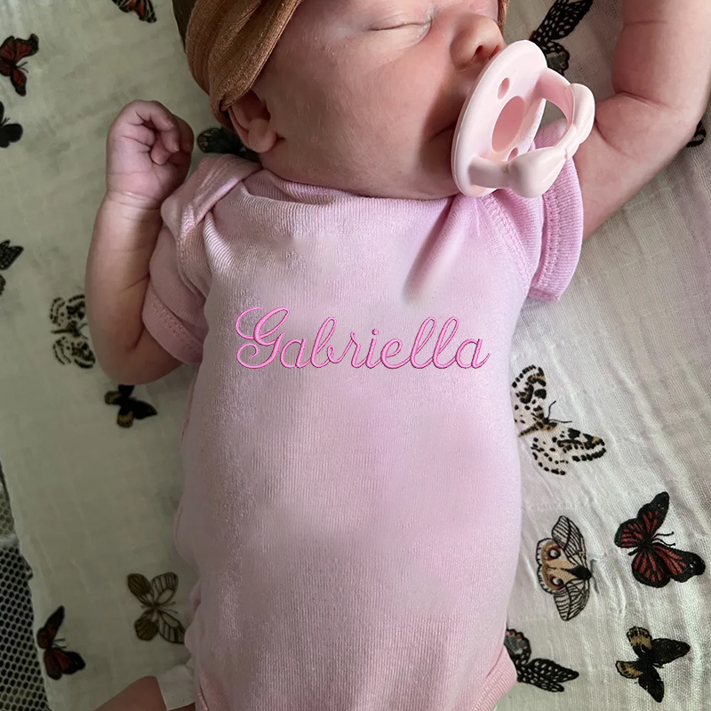 Personalized Baby Embroidered Cozy Onesie| BBCloth53
