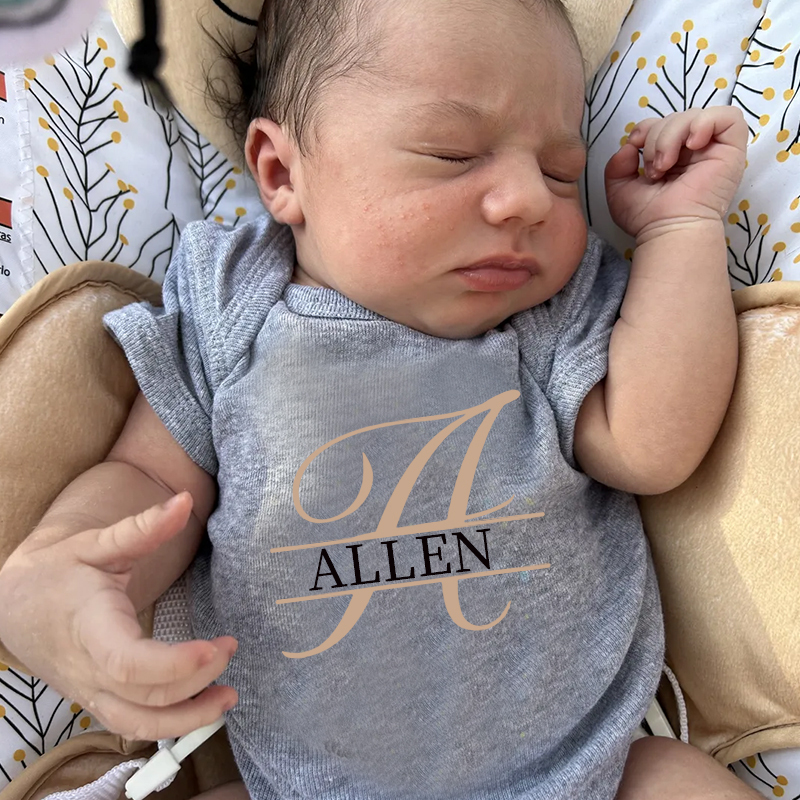 Personalized Baby Split Monogram Alphabet Onesie| BBCloth47