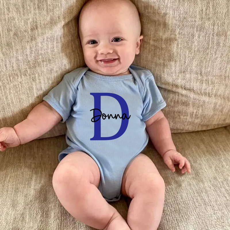 Personalized Baby Initials & Name Cozy Onesie| BBCloth26