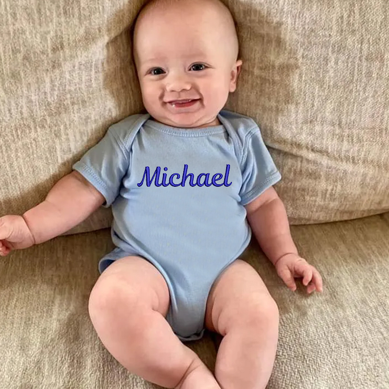 Personalized Baby Embroidered Cozy Onesie| BBCloth53