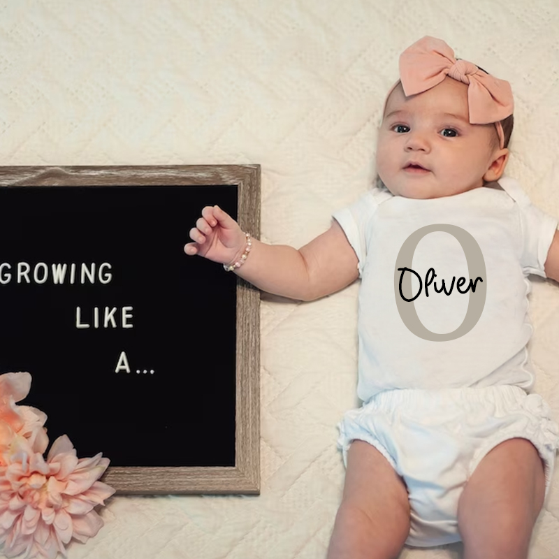 Personalized Baby Initials & Name Cozy Onesie| BBCloth26