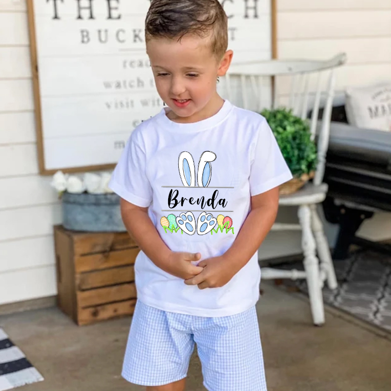 Personalized Kids Bunny Summer T-Shirt| Cloth133