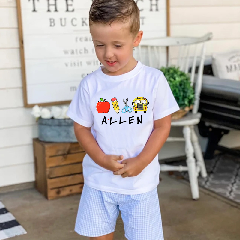 Personalized Kids Back To School Name T-Shirt| Cloth1402