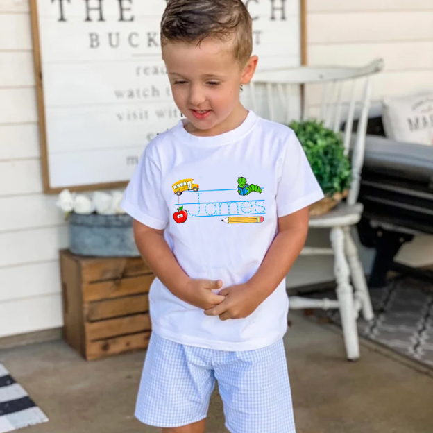 Personalized Kids Back To School Name T-Shirt| Cloth1404